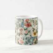 Vintage Blumenmuster-Design Kaffeetasse (VorderseiteRechts)