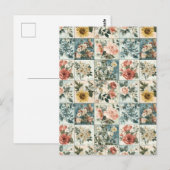 Vintage Blumenmuster-Design Postkarte (Vorne/Hinten)