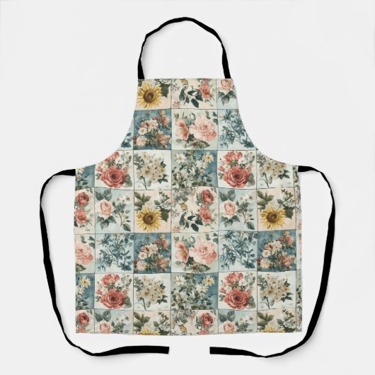 Vintage Blumenmuster-Design Schürze (Vorderseite)