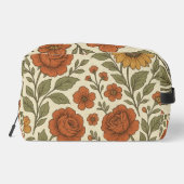 Vintage-Blumenmuster-Design  Waschbeutel (Rückseite)