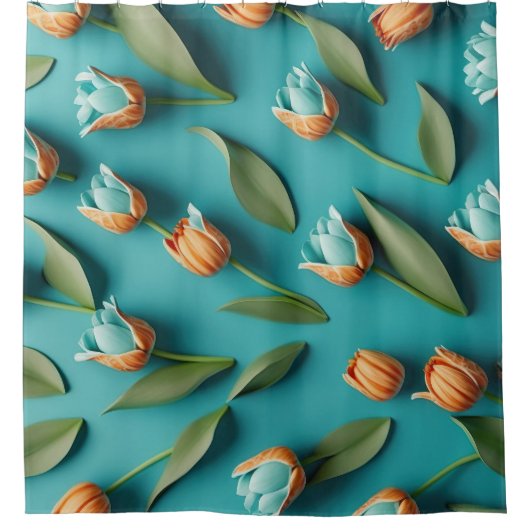 Vintage Blumenmuster Duschvorhang