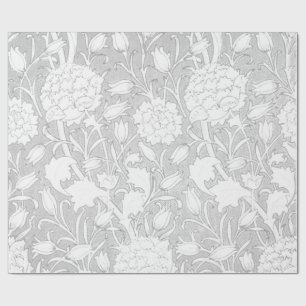 Vintage-Blumenmuster elegantes Silber Geschenkpapier