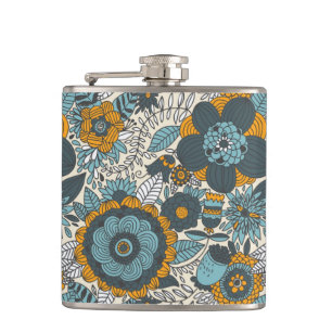 Vintage-Blumenmuster Flachmann