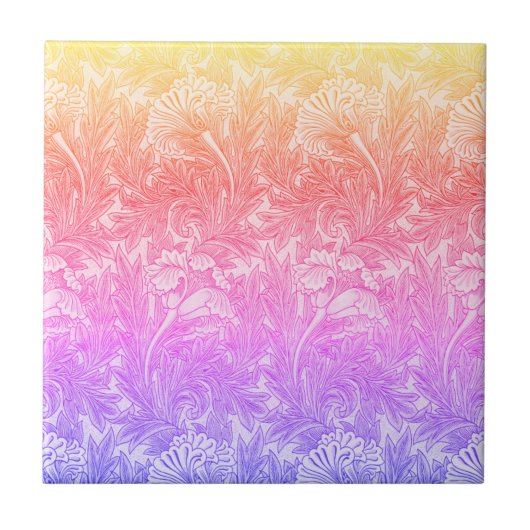 Vintage-Blumenmuster  Fliese (Vorderseite)