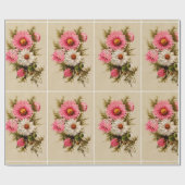 Vintage-Blumenmuster Geschenkpapier (Flach)