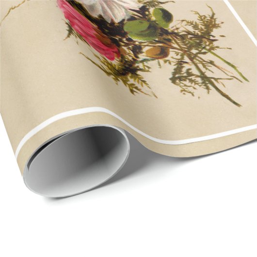 Vintage-Blumenmuster Geschenkpapier (Rolleneckpunkt)