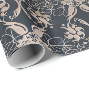 Vintage Blumenmuster Geschenkpapier