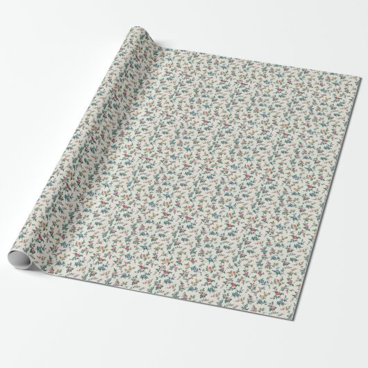Vintage Blumenmuster Geschenkpapier (Ungerollt)