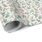 Vintage Blumenmuster Geschenkpapier (Rolleneckpunkt)