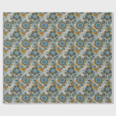 Vintage-Blumenmuster Geschenkpapier (Flach)