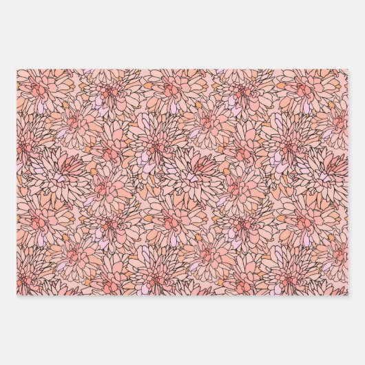 Vintage Blumenmuster Geschenkpapier Set (Vorderseite 2)