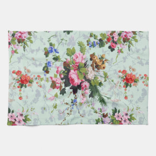 Vintage-Blumenmuster Geschirrtuch