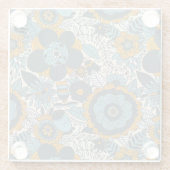 Vintage-Blumenmuster Glasuntersetzer (Rückseite)
