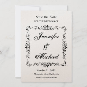 Vintage Blumenmuster Hochzeit - Vorabinformation T Save The Date