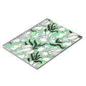 Vintage Blumenmuster im Grünen Notizblock (Linke Seite)