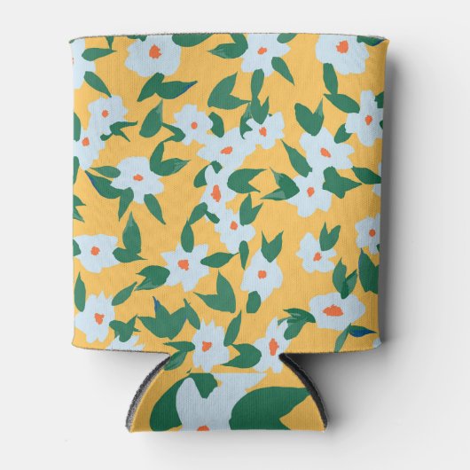 Vintage Blumenmuster im Paint-Stil. Dosenkühler (Vorderseite)