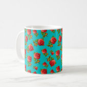 Vintage-Blumenmuster Kaffeetasse (Vorderseite Links)