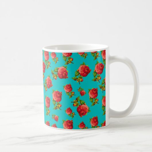 Vintage-Blumenmuster Kaffeetasse (Rechts)