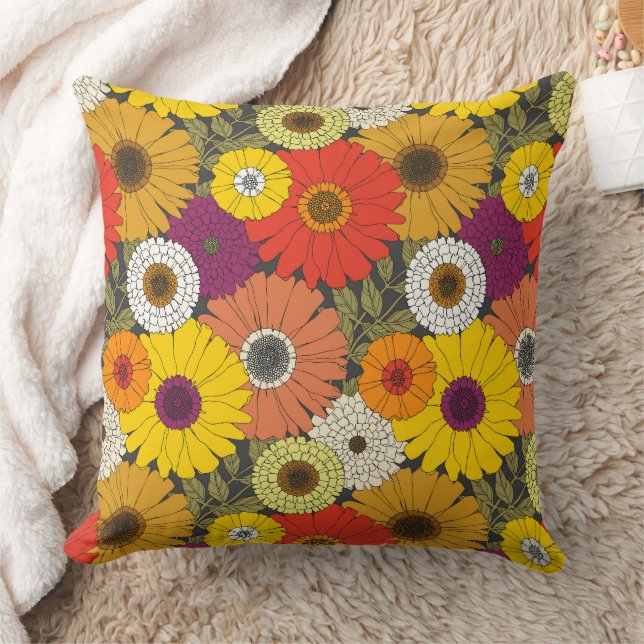 vintage Blumenmuster Kissen (Decke)