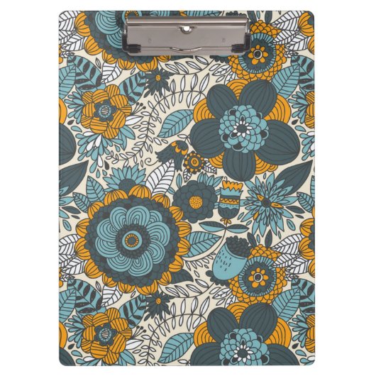 Vintage-Blumenmuster Klemmbrett (Vorderseite)