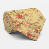 vintage Blumenmuster Krawatte (Gerollt)