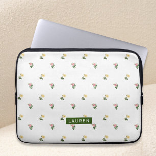 Vintage-Blumenmuster-Laptop-Hülle personalisiert Laptopschutzhülle