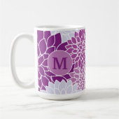 Vintage-Blumenmuster Lila monogrammierte Initiale Kaffeetasse (Links)