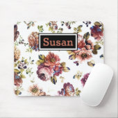 Vintage-Blumenmuster-Mauspad Mousepad (Mit Mouse)