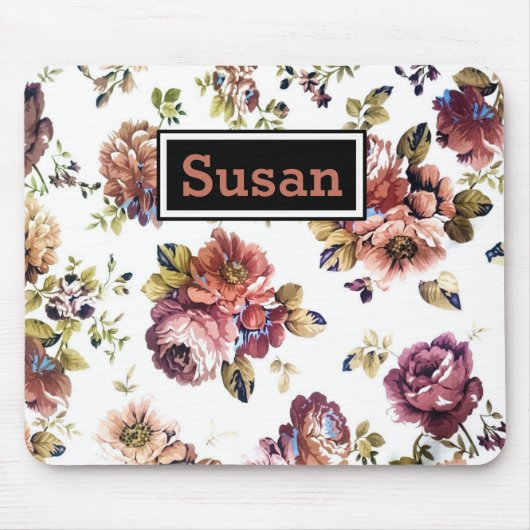 Vintage-Blumenmuster-Mauspad Mousepad (Vorne)