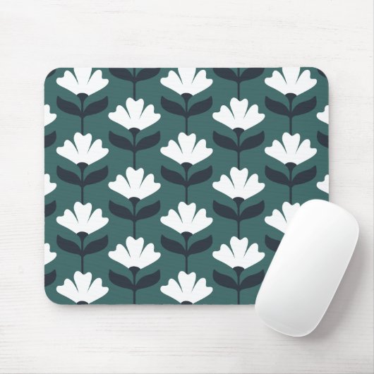 Vintage-Blumenmuster Meergrün Mousepad (Mit Mouse)