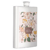 Vintage Blumenmuster mit individuellem Namen Flachmann (Rechts)