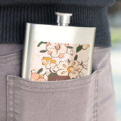 Vintage Blumenmuster mit individuellem Namen Flachmann (Beispiel)