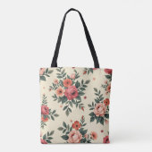 Vintage Blumenmuster mit klassischer Eleganz Tasche (Rückseite)