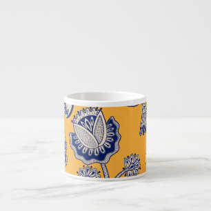 Vintage-Blumenmuster mit Paisley und Vögeln Espressotasse