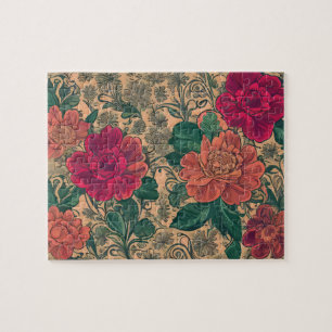 Vintage-Blumenmuster mit Pastellfarben Blumen Puzzle