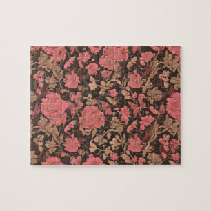 Vintage-Blumenmuster mit pastellfarbenen Blumen Puzzle