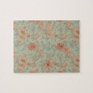 Vintage-Blumenmuster mit pastellfarbenen Blumen Puzzle