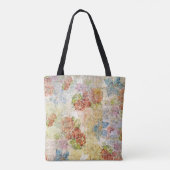 Vintage-Blumenmuster mit persönlicher Note Tasche (Rückseite)