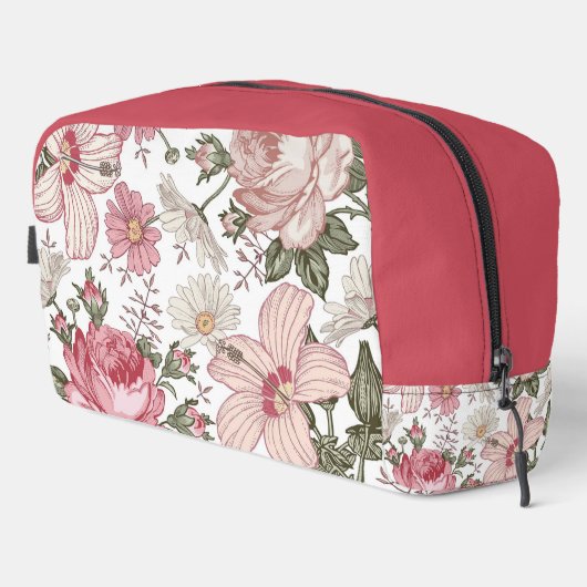 Vintage-Blumenmuster mit Rosen Waschbeutel (Rechte Ecke)
