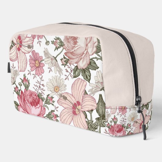 Vintage-Blumenmuster mit Rosen Waschbeutel (Rechte Ecke)