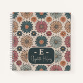 Vintage-Blumenmuster-Monogramm-Name Notizblock (Vorderseite)