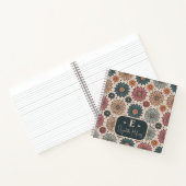 Vintage-Blumenmuster-Monogramm-Name Notizblock (Innenseite)