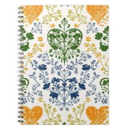 Vintage-Blumenmuster-Notizbuch Notizblock