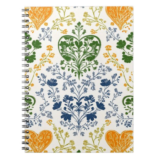 Vintage-Blumenmuster-Notizbuch Notizblock (Vorderseite)