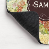 Vintage-Blumenmuster personalisiert mit distressed Mousepad (Ecke)