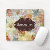 Vintage-Blumenmuster personalisiert mit distressed Mousepad (Mit Mouse)