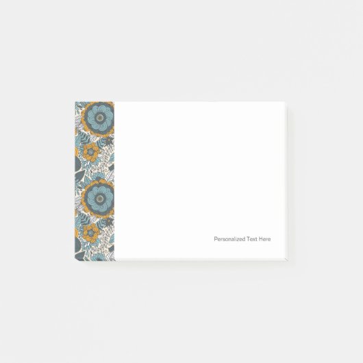 Vintage-Blumenmuster Post-it Klebezettel (Vorderseite)