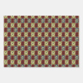 Vintage-Blumenmuster (Rot) Geschenkpapier Set (Vorderseite 3)