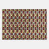 Vintage-Blumenmuster (Rot) Geschenkpapier Set (Vorderseite 2)