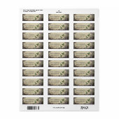 Vintage-Blumenmuster-Rücksende-Adressaufkleber (Vorne)